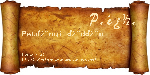 Petényi Ádám névjegykártya