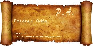 Petényi Ádám névjegykártya