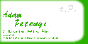 adam petenyi business card